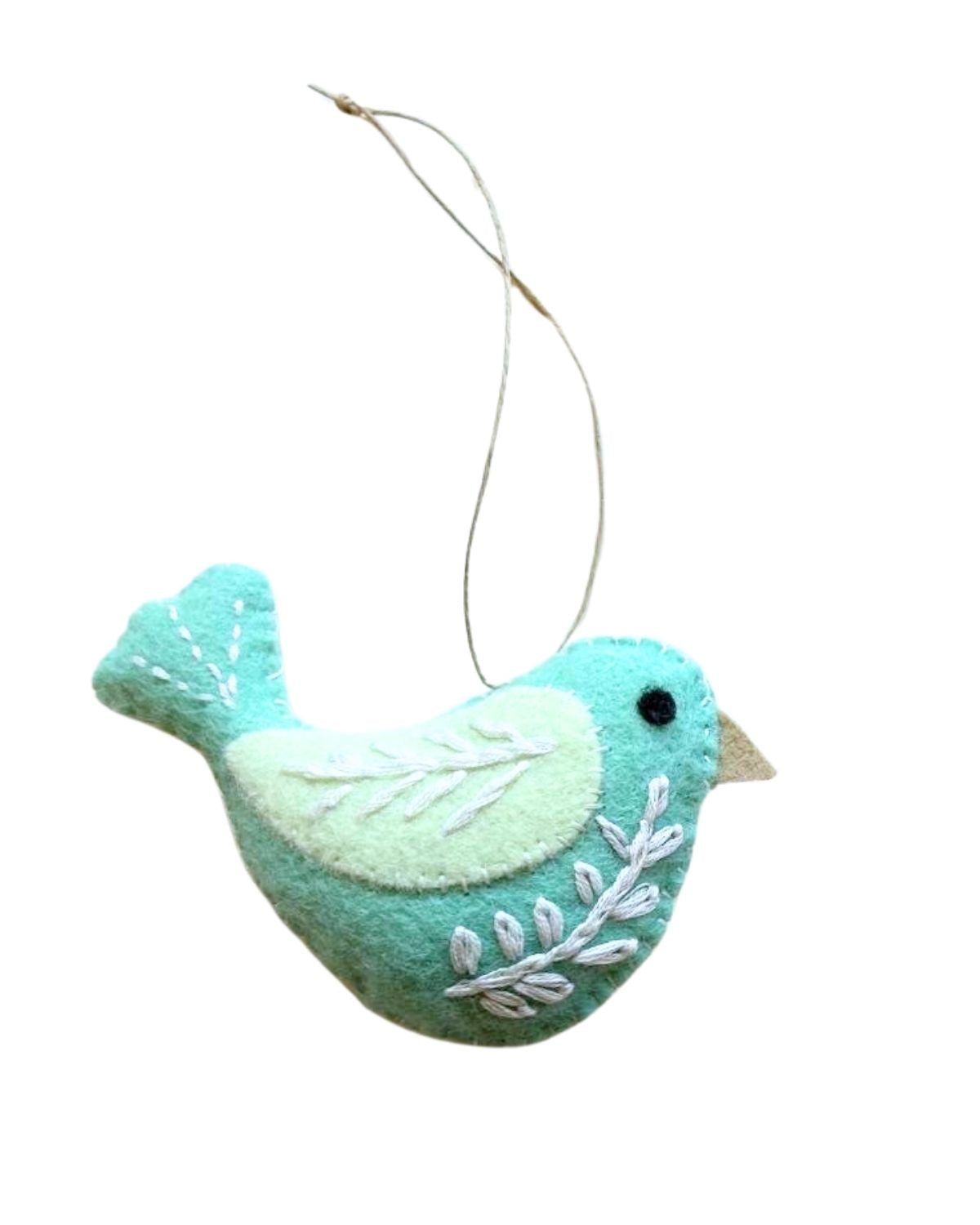 Decorative bird ornament with a white background