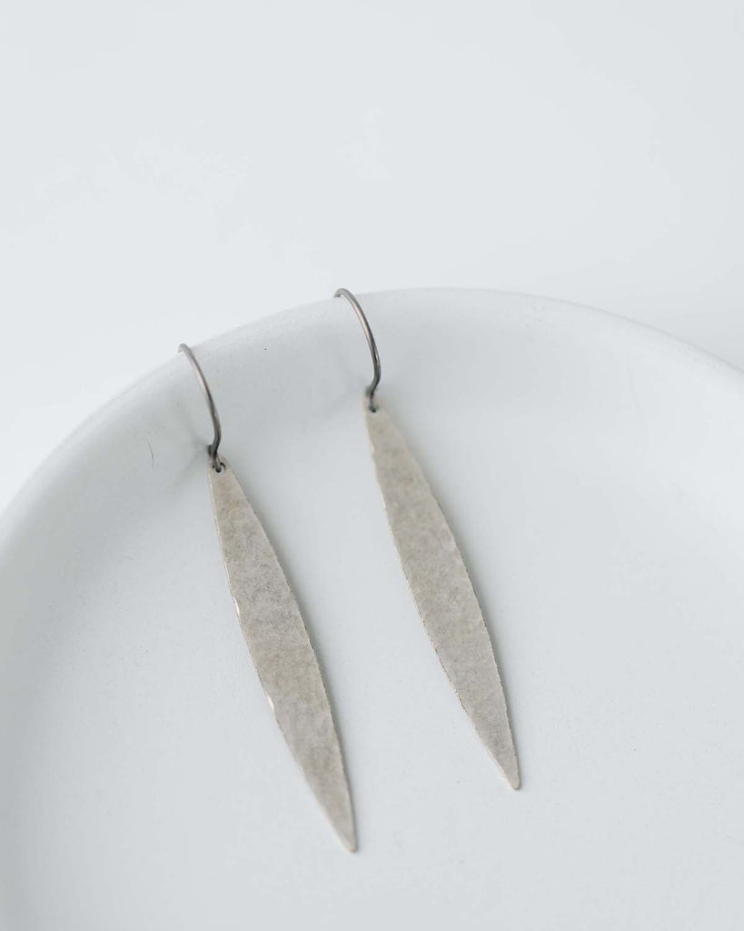 hammered silver dangle earrings