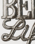 metal art sign - beach life with anchor