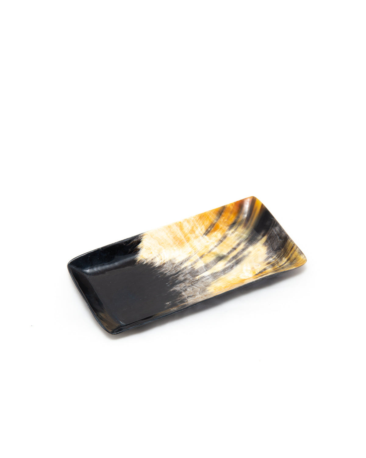 small rectangle dish made from cowhorn