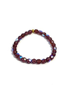 beaded iridescent purple stretch bracelet
