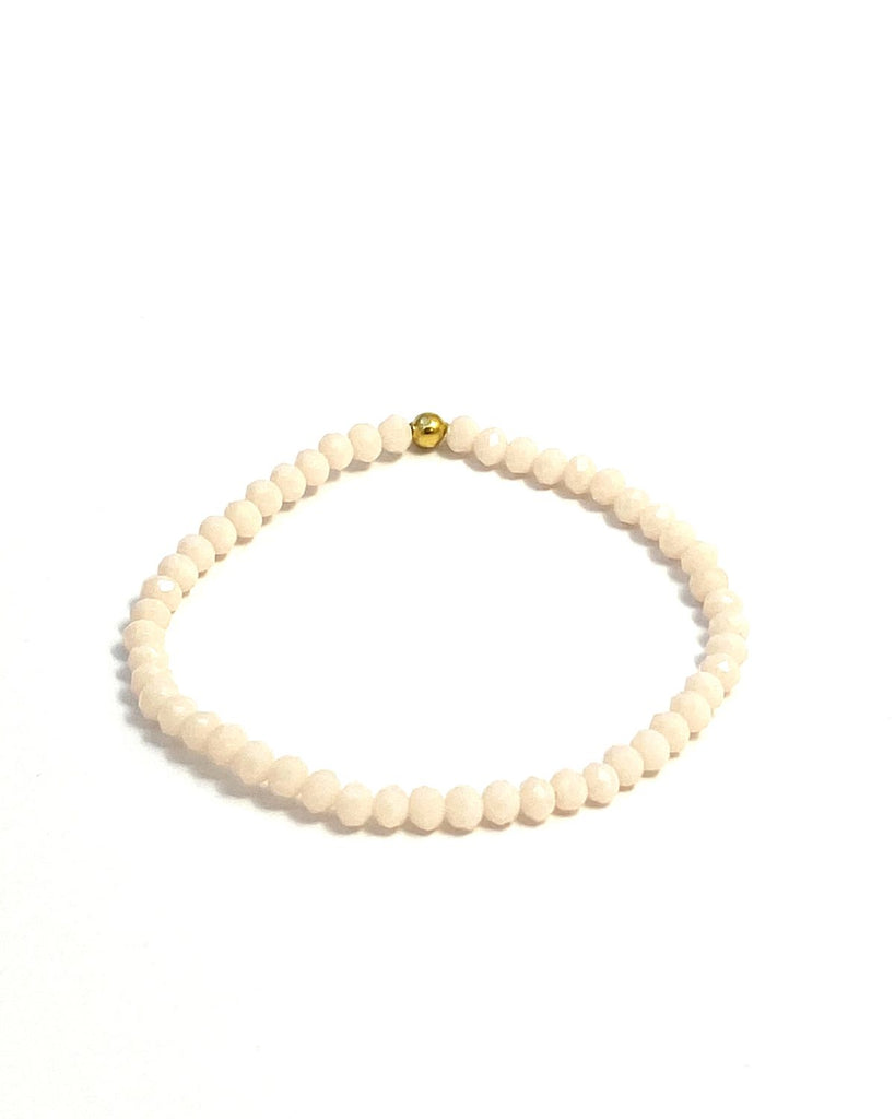 Pale pink beaded stretchy bracelet