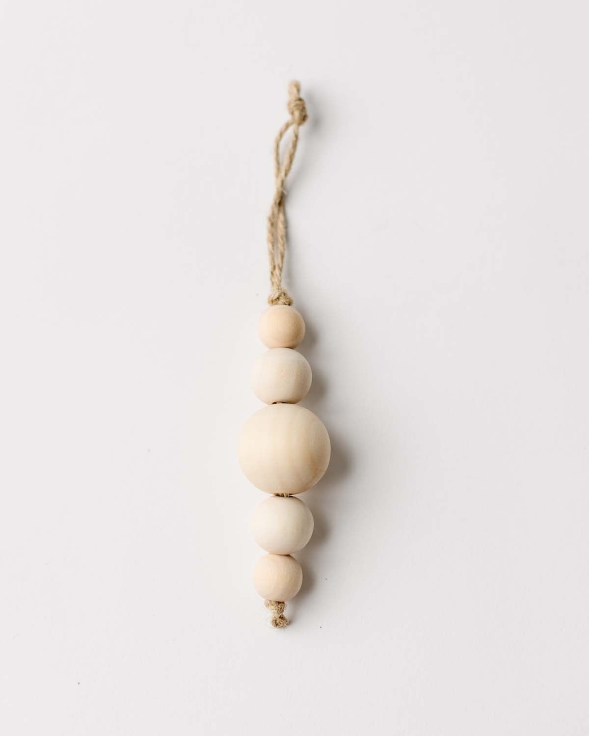 natural wood bead ornament