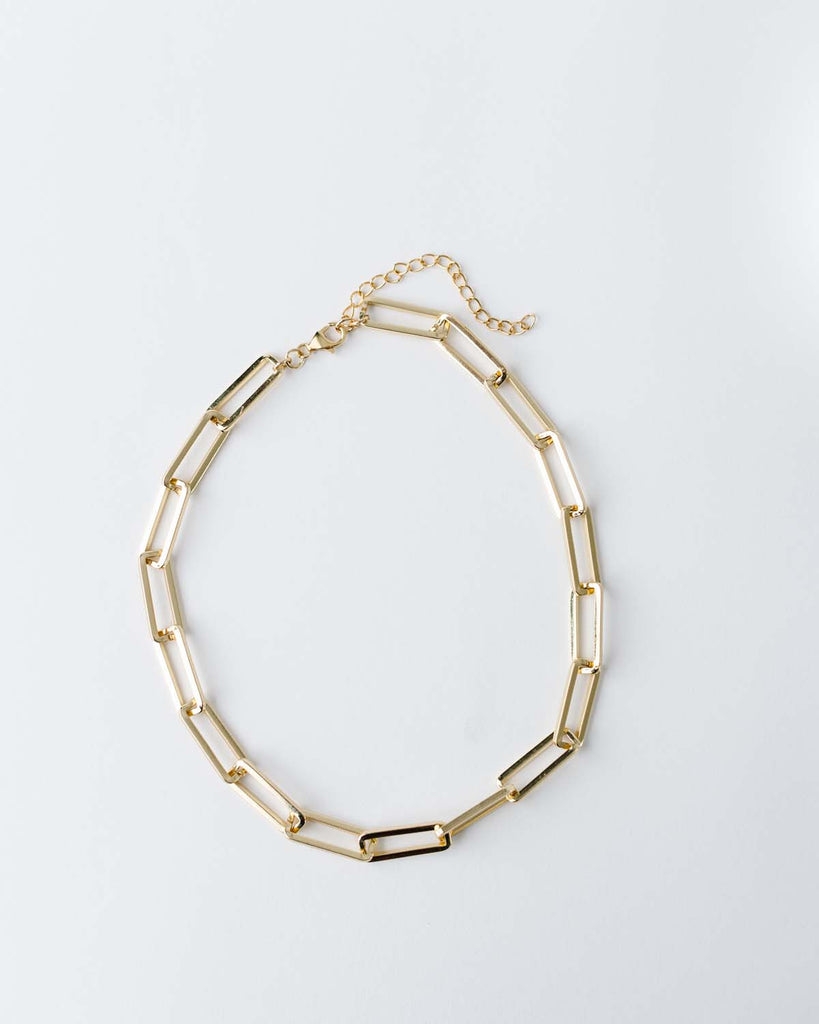 16" chunky gold paperclip chain with 4" extender