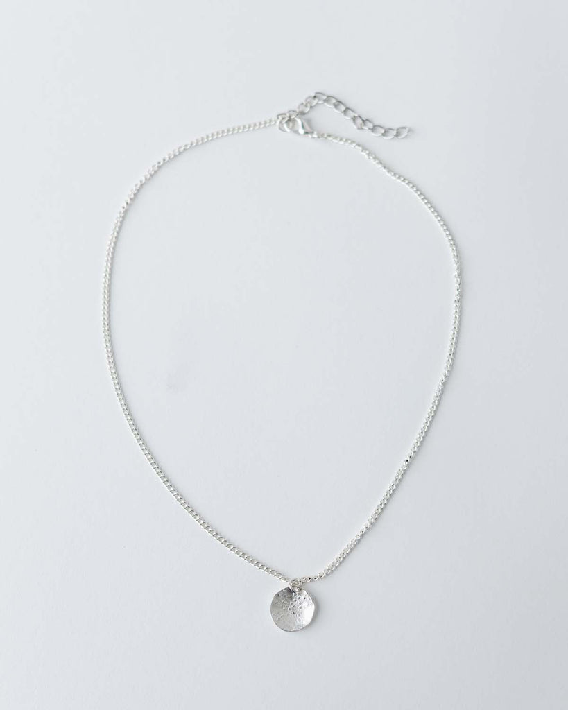 16" silver chain with small silver disc charm