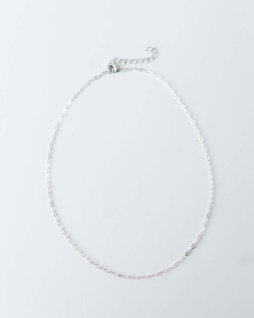 16" dainty silver paperclip chain with 2" extender