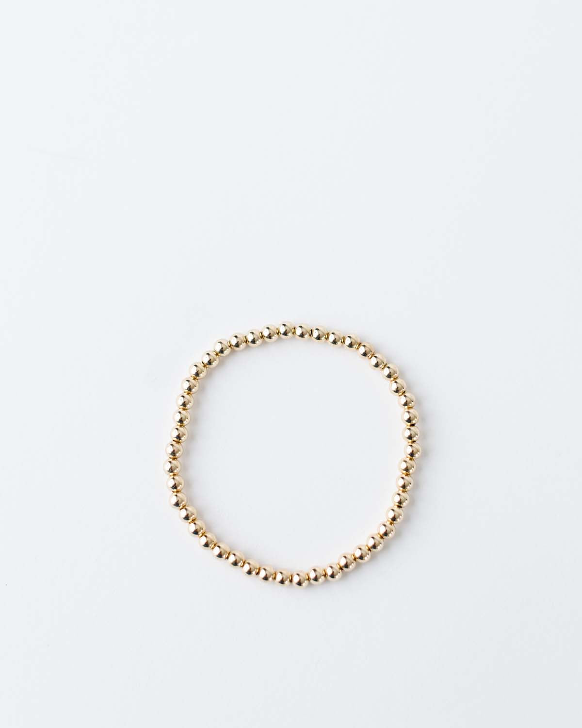 4mm gold filled beaded bracelet on stretch cord