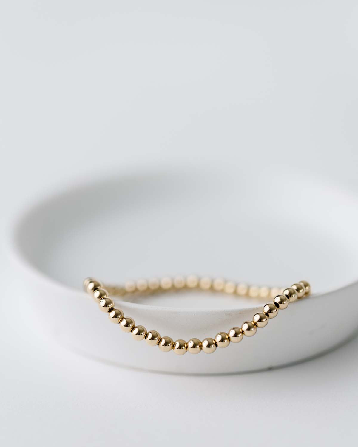 4mm gold filled beaded stretch bracelet