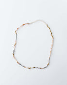 Gold silver and moonstone triple wrap stretchy bracelet