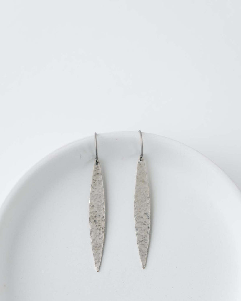 hammered silver dangle earrings