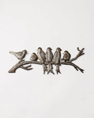 metal wall art - 6 birds on a branch