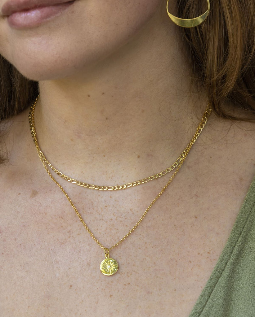 short gold figaro chain necklace